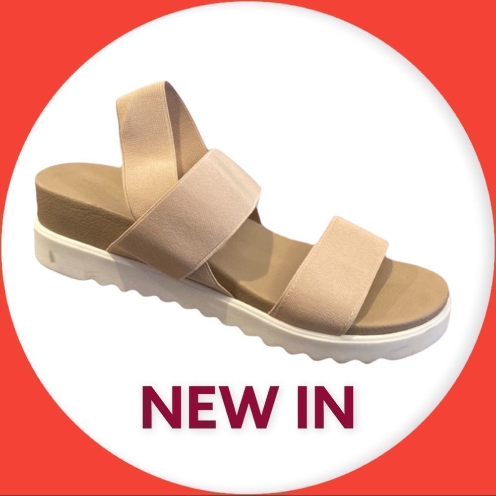 Finesse linen tan or beige sandals with straps and rubber soles